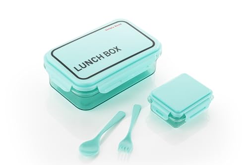 ATTRO Crunch Plastic Lunch Box Airtight, BPA-Free Comes with Fork & Sp