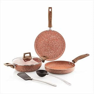 amazon basics Granite Finish Non Stick 5 Pcs Induction Base Cookware S