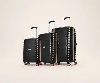Altitude Set of 3 (Cabin+Medium+Large) Trolley Bags, Black