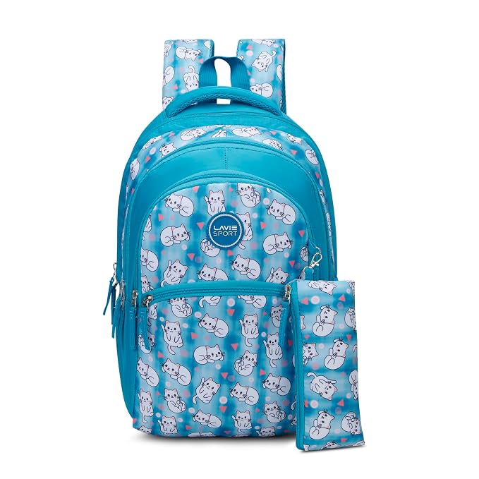 Lavie Sport Whisker Backpack | 22 Liters | Rain Cover | Gift for Biys
