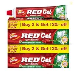 Red Gel Ayurvedic Toothpaste - 600g (150g x 4) | Reduction in Bad Brea