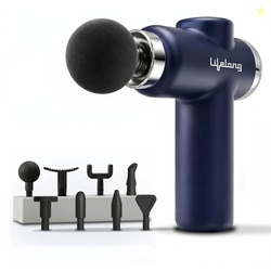 Lifelong Gun Massager for Pain Relief  8 Massage Heads, 6 Speed Modes,