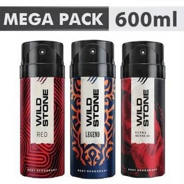 Wild Stone Ultra Sensual , Red & legend (200 ml Each) Deodorant Spray
