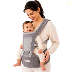 GLUN 1 Piece Baby Carrier Bag for Toddler, Grey Colour Ergonomic Kanga