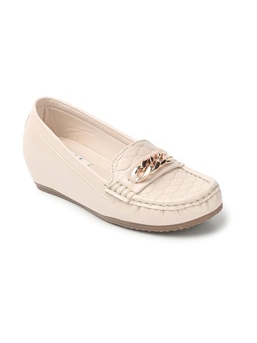 ELLE Women Flats Slip-On Loafer with Chain Detail