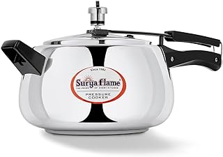 Surya Flame Stainless Steel 5 Litre Pressure Cooker with Inner Lid, Ma