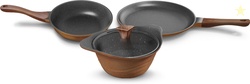 Preethi Artistic Die Cast Non Stick Set 27cm Tawa,24cm Fry Pan,Kadai 2