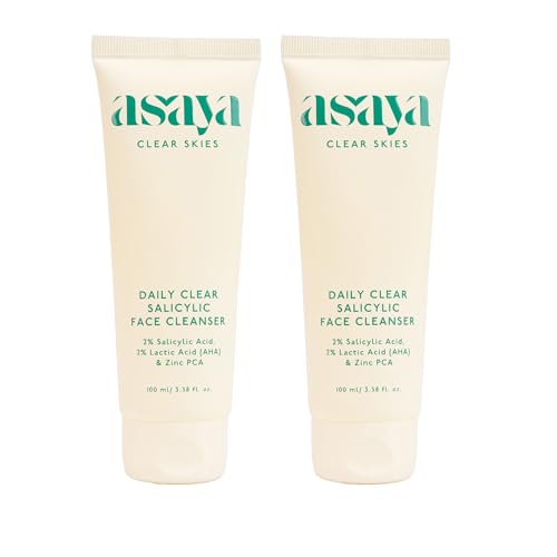 Asaya Daily Clear 2% Salicylic Acid Face Wash Cleanser I for Oily and