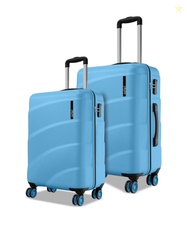 Safari Zuno Blue Set of 2 Hard Side 8 Wheel Cabin & Medium Trolley Bag