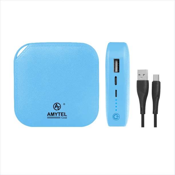 AMYTEL 10000 mAh 8 W Mini Pocket Size Power Bank Blue, Lithium-ion, Po