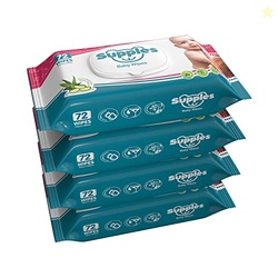 Amazon Brand - Supples Baby Wet Wipes with Lid | 288 Wipes | 72 Wipes