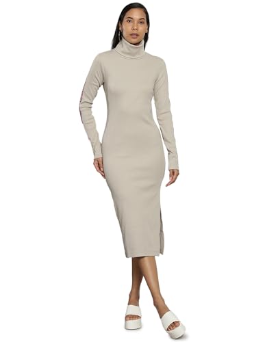 Calvin Klein Cotton Bodycon Below The Knee Dress
