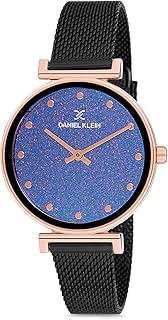 Analog Black Dial Women's Stainless Steel Watch-Dk12070-4