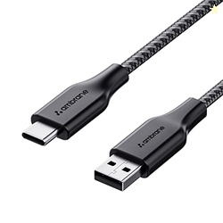 Ambrane Unbreakable 3A Fast Charging 1.5m Braided Type C Cable for Sma