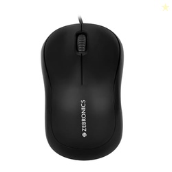 ZEBRONICS Zeb-Comfort Wired USB Mouse, 3-Button, 1000 DPI Optical Sens