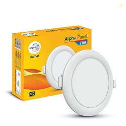 wipro Garnet 7W Round LED Alpha Panel | Cool White Light (6500K) | Rec