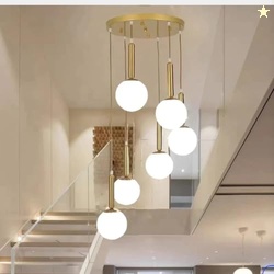 Lyse Decor Spiral Shape Long Chandelier for Staircase, Double Height J