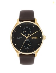 BOSS Tyler Qtz Multifunction Black Round Dial Men's Watch|Brown Color