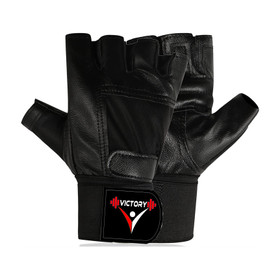 VICTORY Premium Weight Lifting Gym & Fitness Gloves Black