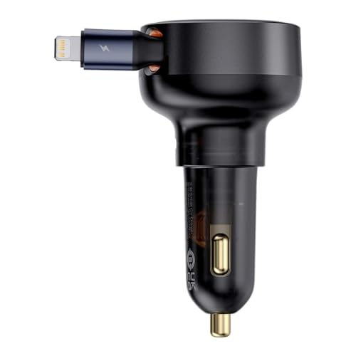 Baseus Enjoyment Pro Car Charger C,Retractable IP Cable 55W Cluster Bl