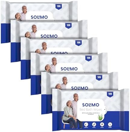 Adult Bed Bath Wipes | Count 60 | 10 Wipes x 6 Packs | With Aloe Vera,