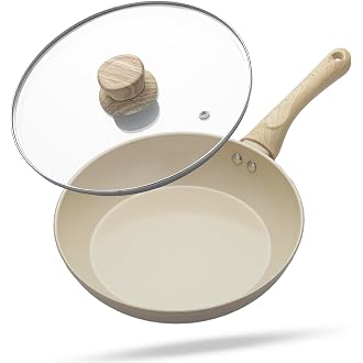 Forged Aluminum Fry Pan 24cm, Beige, Ceramic Coated, Gas & Induction F