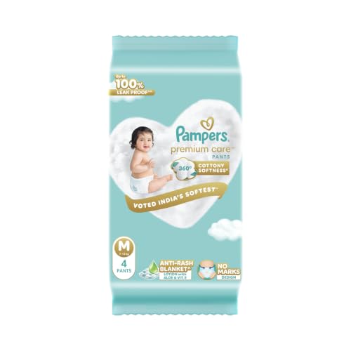 Pampers Premium Care Pant Style Baby Diapers M 4 Count | No Marks Desi
