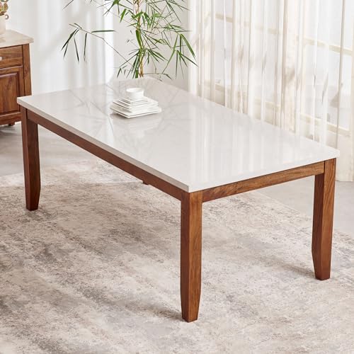 Home Centre | Giza 8-Seater Dining Table | Faux Marble Top | Composite