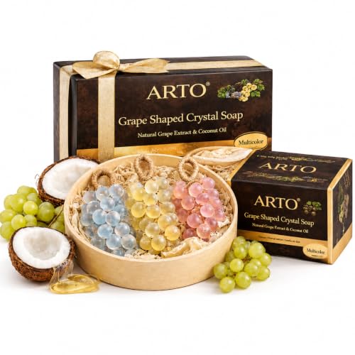 ARTO Grape Shaped Crystal Soap  Decorative Handmade Bathroom Soap Bar