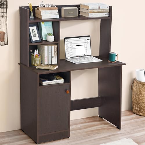 ABOUT SPACE Wooden Study Table with Hutch & Bottom Storage - Office De
