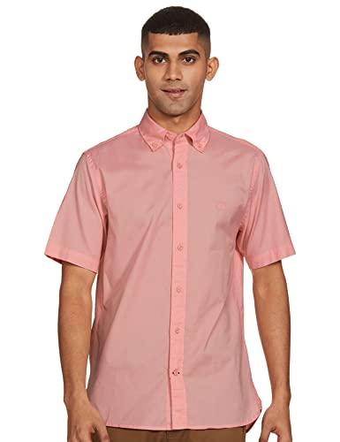 TOMMY HILFIGER Men's Short Sleeve Regular Fit Shirt,Sunset Peach,S