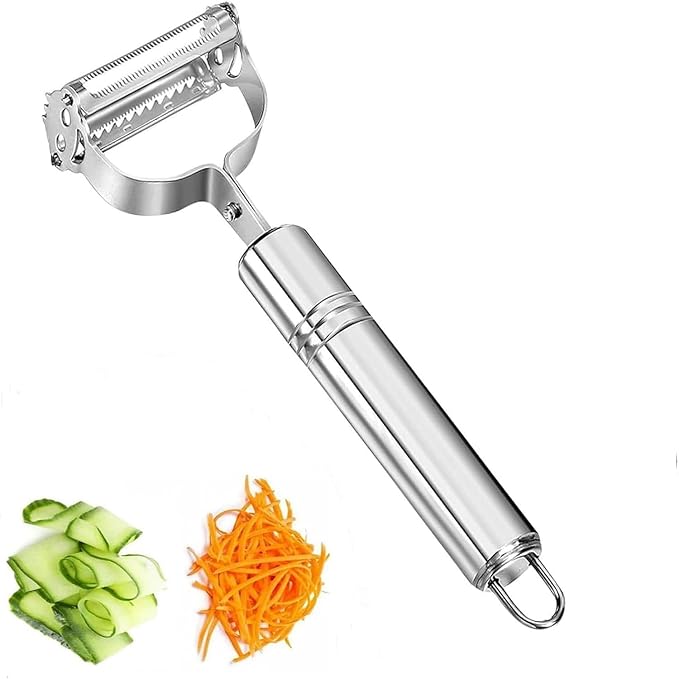 Premium 2-in-1 Stainless Steel Julienne & Vegetable Peeler | Ultra Sha