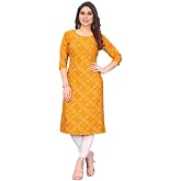 AK Fashion Mall Womens Crepe Kurti | Straight Fit | Knee-Length | Crew