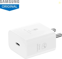 Samsung 25 W Adaptive Fast Charging 3 A Wall Charger for Mobile (White