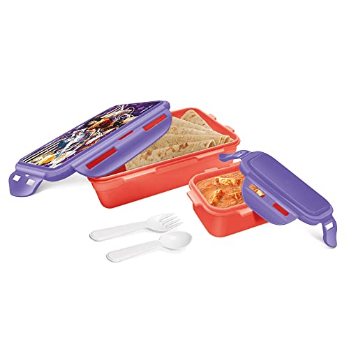 MILTON Mini Fun Treat Super Hero Plastic Tiffin Box for Kids, 650 ml,