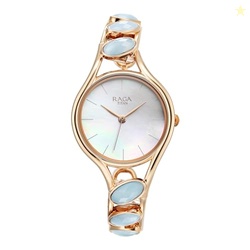Titan Raga New You Quartz Analog Mother of Pearl Dial Blue Chalcedony