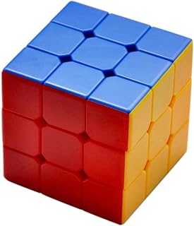 High Stability Stickerless 3x3x3 Speed Cube (Plastic,Multi Colour) Pac