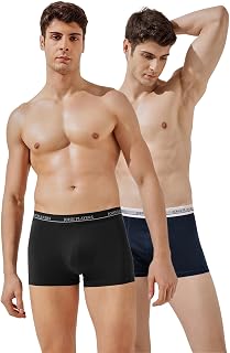 Men's Pack of 2 Solid Cotton Trunks