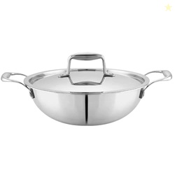 Mumma's LIFE Kadai for Cooking Stainless Steel, 3L Triply Stainless St