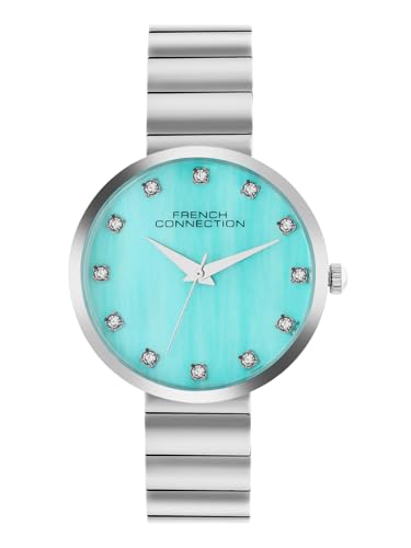 French Connection Mop Sea Green Round Dial with IP Steel Stainless Ste