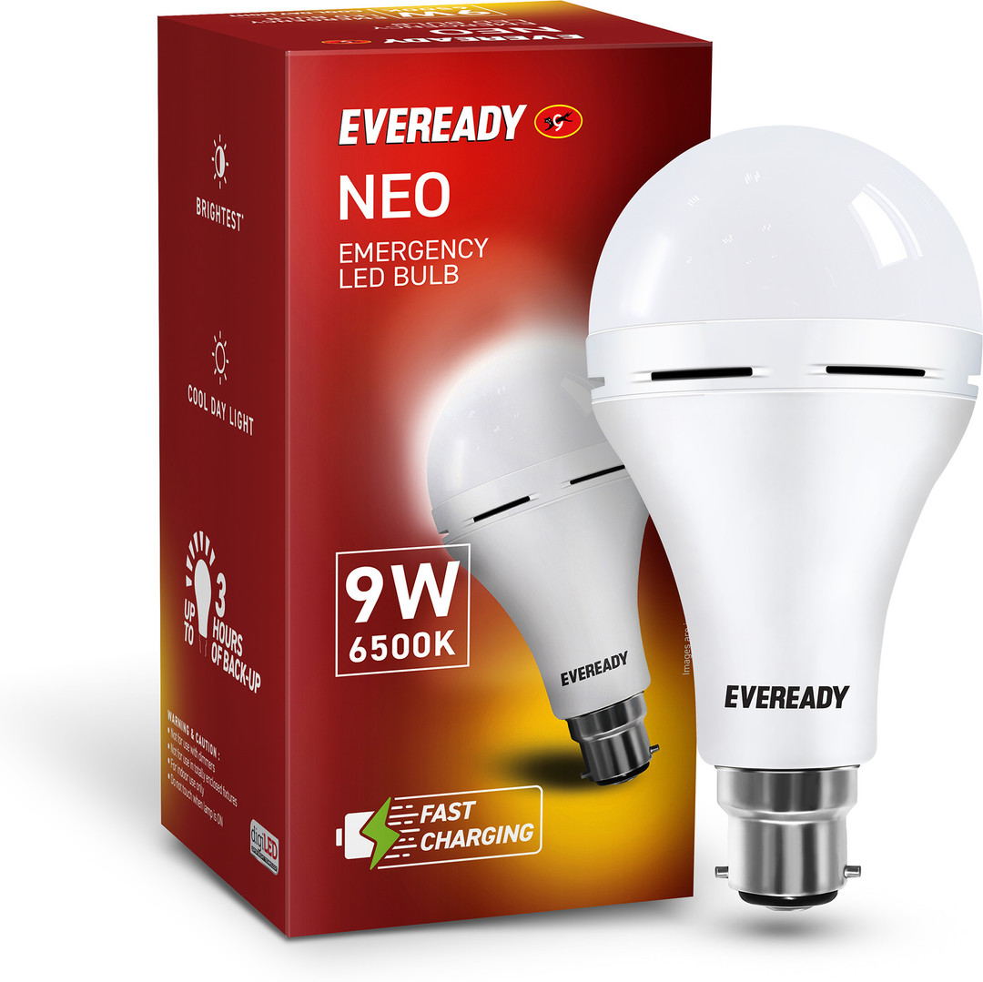EVEREADY 9W Rechargeable Bulb, Ideal for Powercuts, Energy Efficient 3