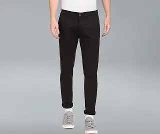 Men's Mid Rise Denver Slim Fit Casual Trouser (USTRO0515D_Black_34)