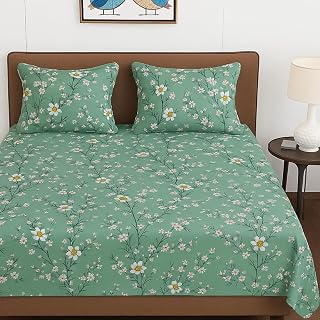 100% Cotton Feel Double Bed Bedsheet Set | 144 TC Soft & Breathable |