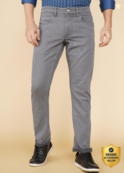 WROGN Men Straight Fit Mid Rise Grey Jeans