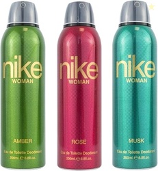 Nike Women Deodorant Spray Combo (Amber + Rose + Musk)  200ml Each | P