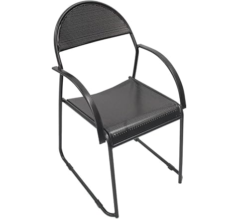 Da URBAN 1 Seater Metal Chair with Arm Chair (Black)