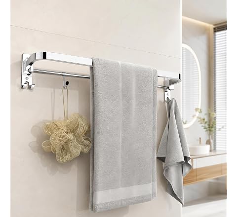 Amazon Basics Heavy Stainless Steel Foldable Towel Holder for Bathroom
