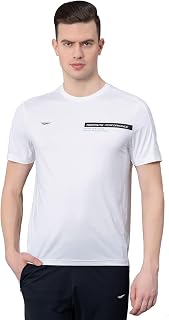 Printed White Activewear T-Shirt for Men | Anti Microbial | High Stret