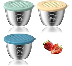 Stainless Steel Sauce Cup with Lid, Small, Silver, Leak-Proof,50g, for