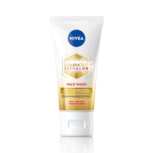 NIVEA Luminous Even Glow 2% AHA Face Wash | Oil-Free Cleanser with Alo